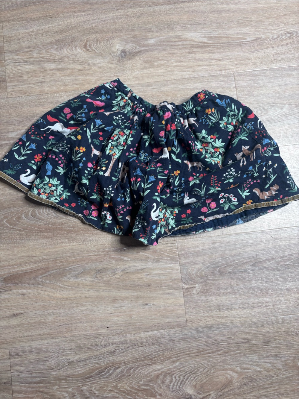 Mini Boden Woodland Animal Botanical Navy Skirt 9-10Y / 140
